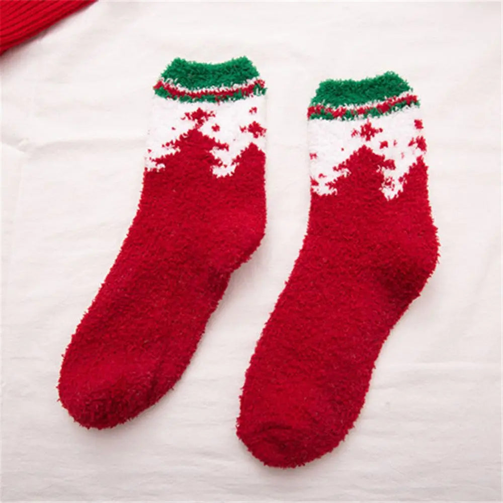 Chaussettes de Noël Rouge Motif Sapin