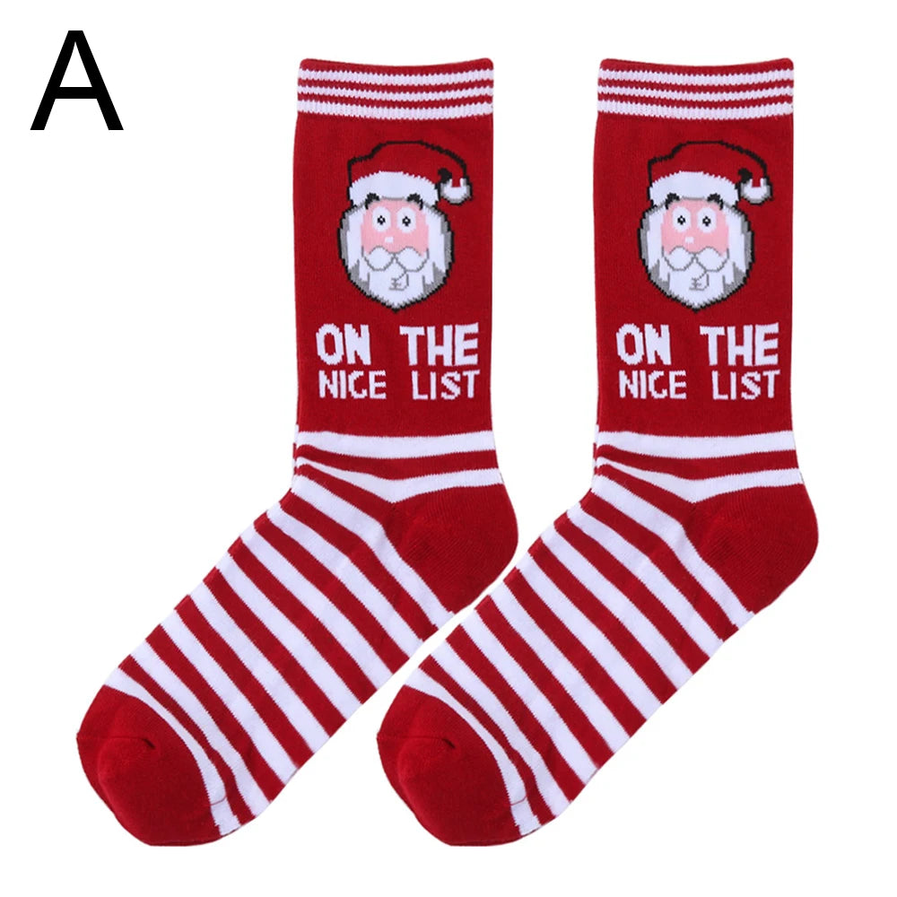 Chaussettes de Noël Rouge Motif Père Noël