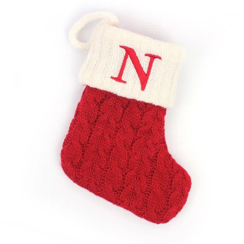 Bottes de Noël Lettres Décoratives en Tricot
