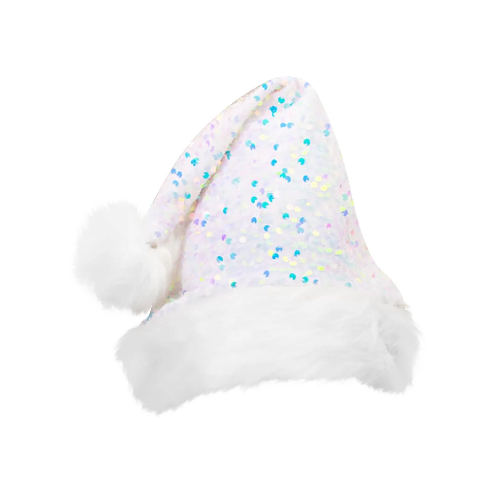 Bonnet Blanc de Noël à Paillettes
