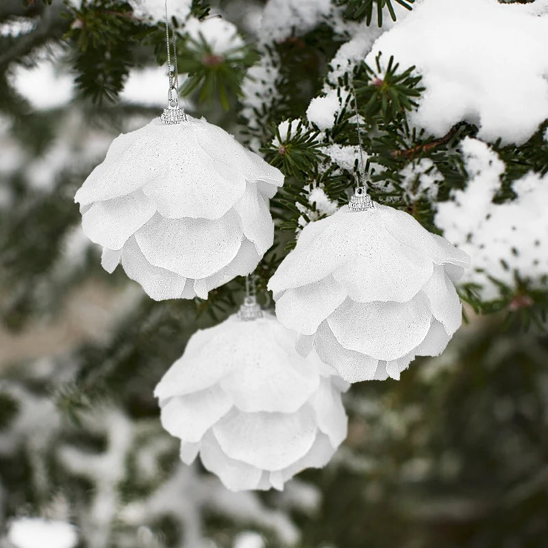 Boules de Noël Fleur Blanche