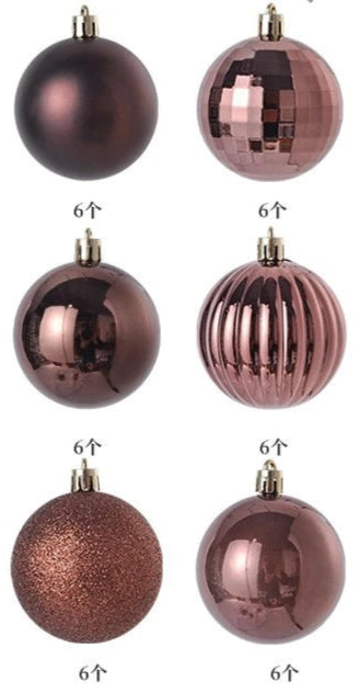Boules de Noël Petit Format Marron Pack de 36