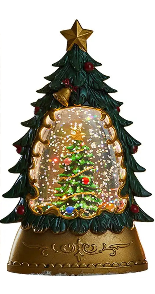 Lanterne Boule à Neige de Noël Lumineuse et Musicale