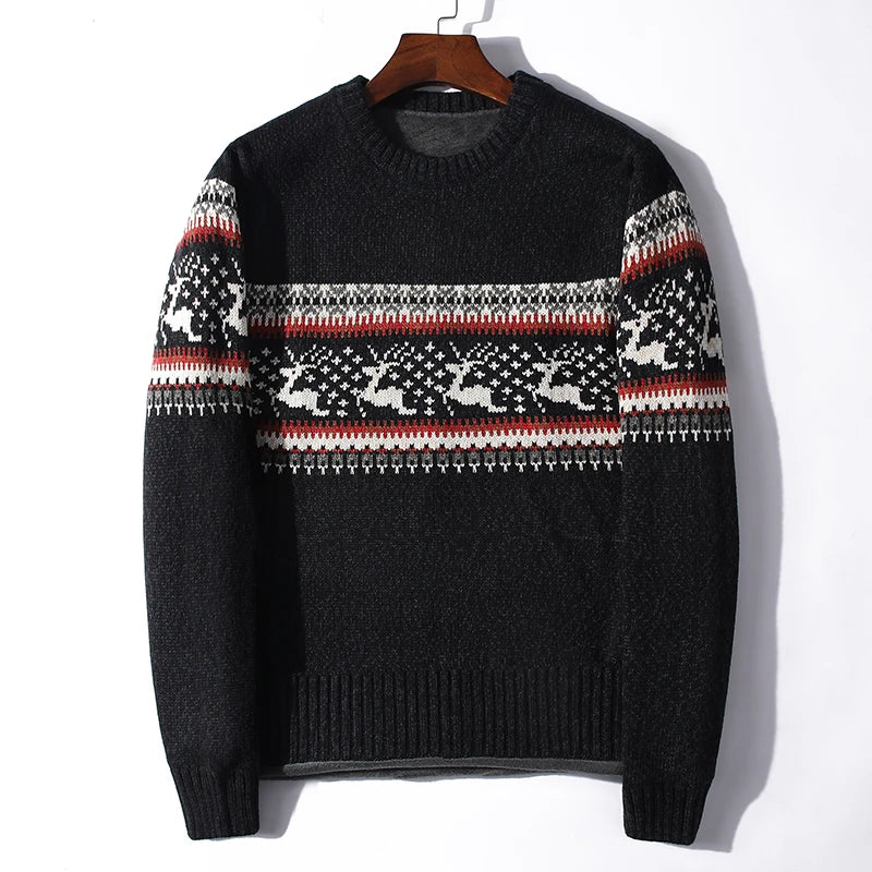Pull de Noël en Laine Traditionnel Motif Renne
