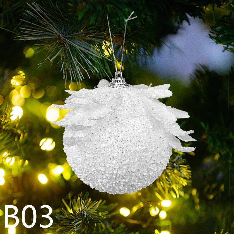 Boules de Noël Fleur Blanche