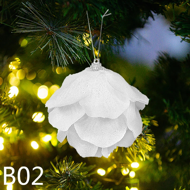 Boules de Noël Fleur Blanche