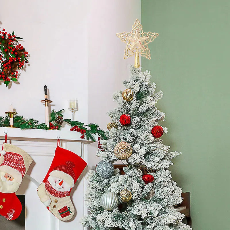 Cime de Sapin Etoiles de Noël Dorée ou Argentée