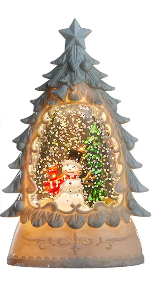 Lanterne Boule à Neige de Noël Lumineuse et Musicale