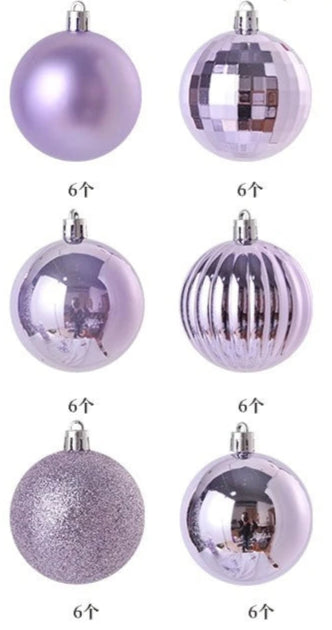Boules de Noël Petit Format Violet Clair Pack de 36