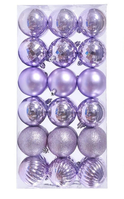 Boules de Noël Petit Format Violet Clair Pack de 36