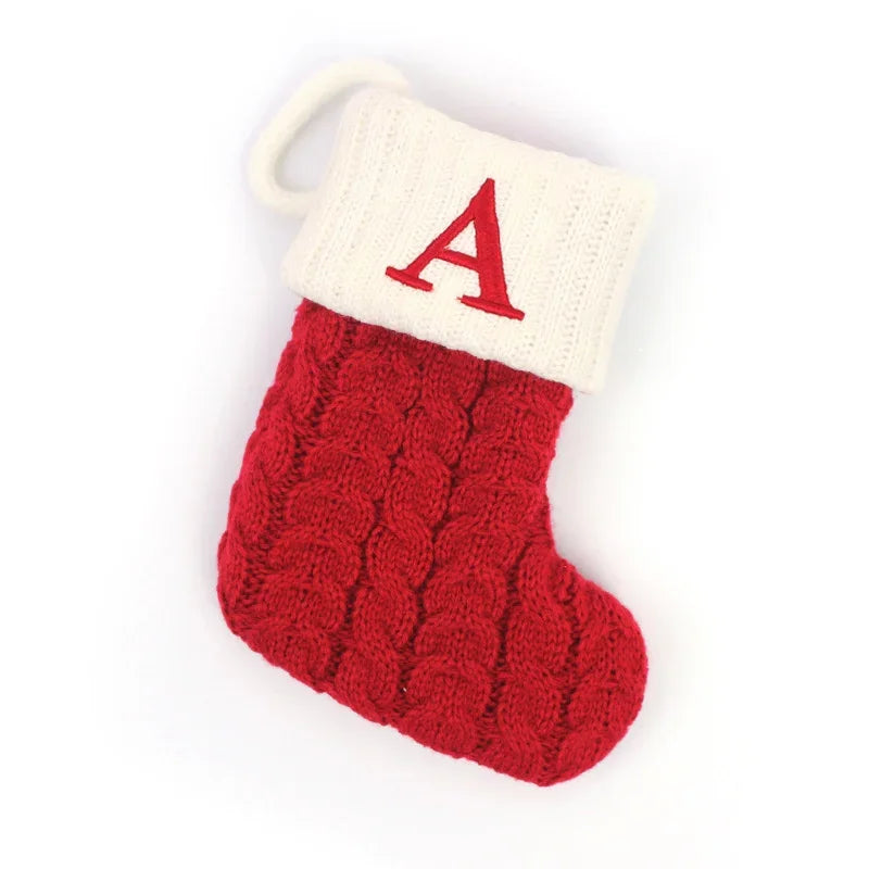 Bottes de Noël Lettres Décoratives en Tricot