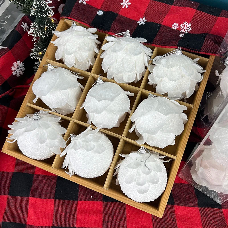 Boules de Noël Fleur Blanche