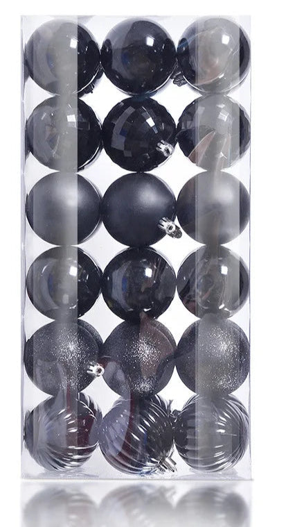 Boules de Noël Petit Format Noir Pack de 36