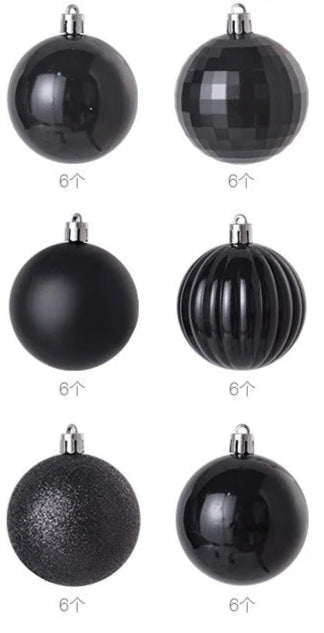 Boules de Noël Petit Format Noir Pack de 36