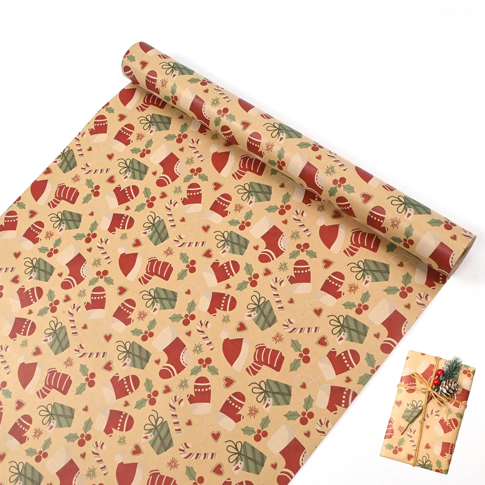 Papier Cadeau Motifs vêtements de Noël