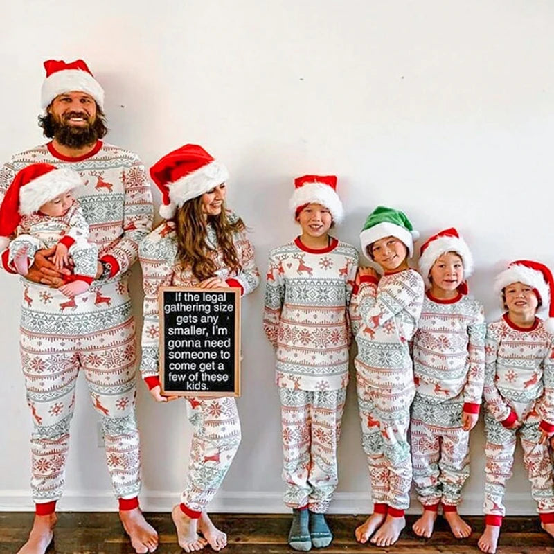 Pyjamas motif assorti Famille Vert