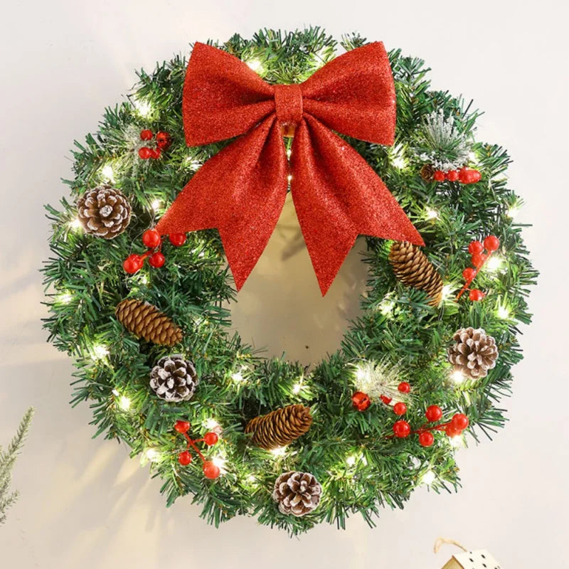 Couronne de Noël Lumineuse Pommes de Pin