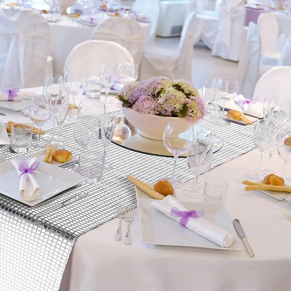 Chemin de table brillant effet mirroir