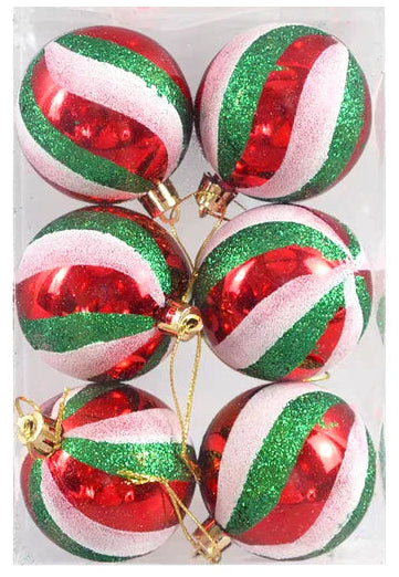 Boule de Noël Spirale Rouge, Blanc et Vert