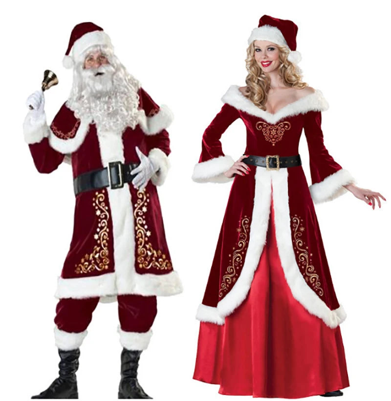 Costume Père Noël Élégant en Velours