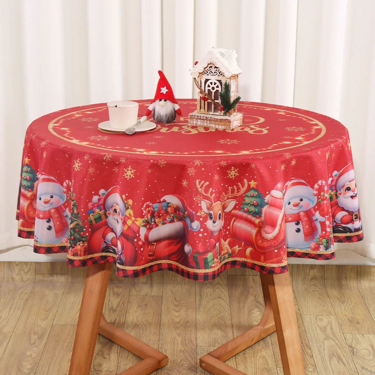 Nappe de Noël Ronde 150cm "Merry Christmas"