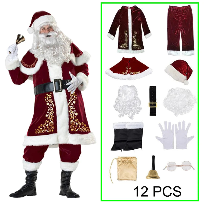 Costume Père Noël Élégant en Velours