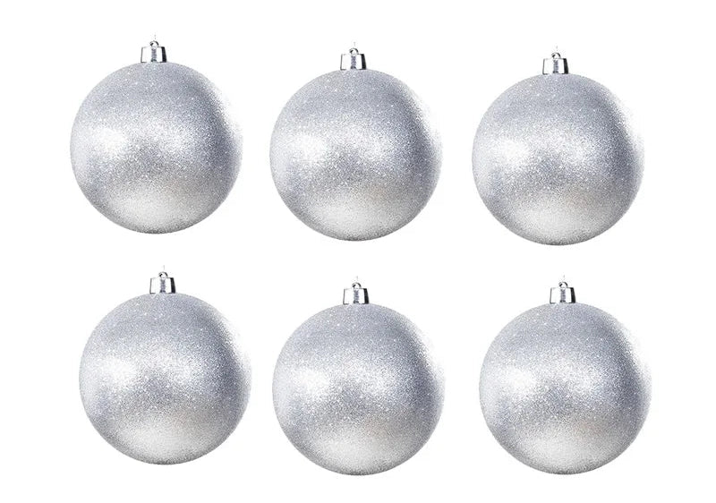 Boules de Noël Argenté Pailletée Classiques