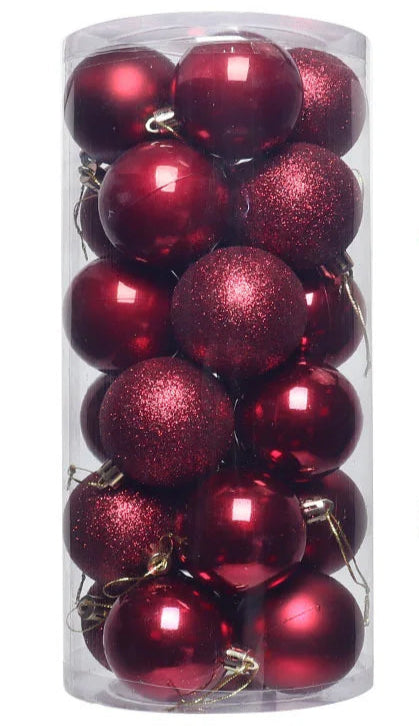 Boules de Noël Petit Format Bordeaux Pack de 24