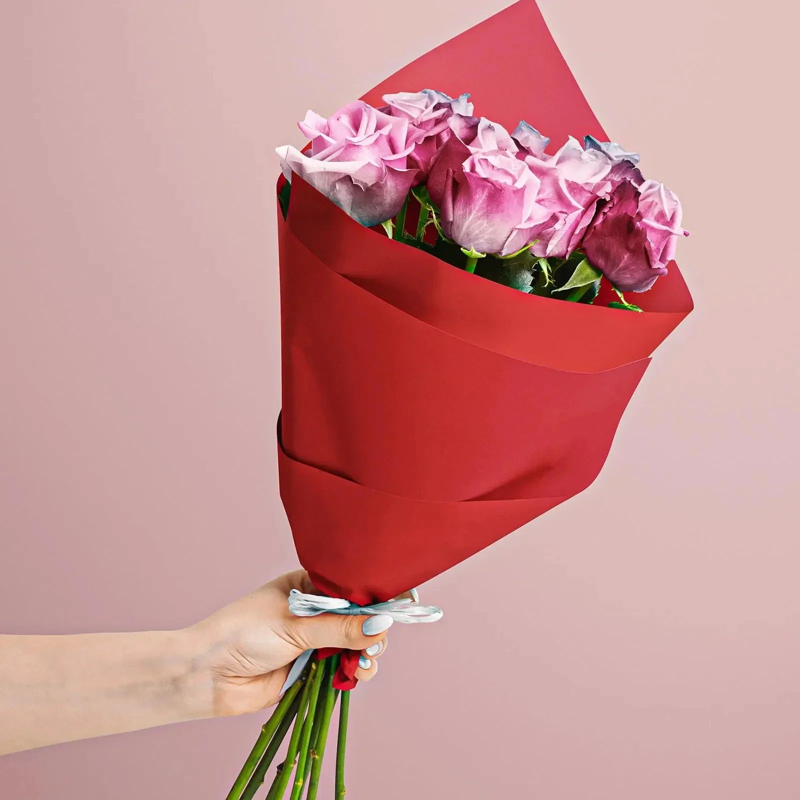 Papier Cadeau Rouge Uni Réversible