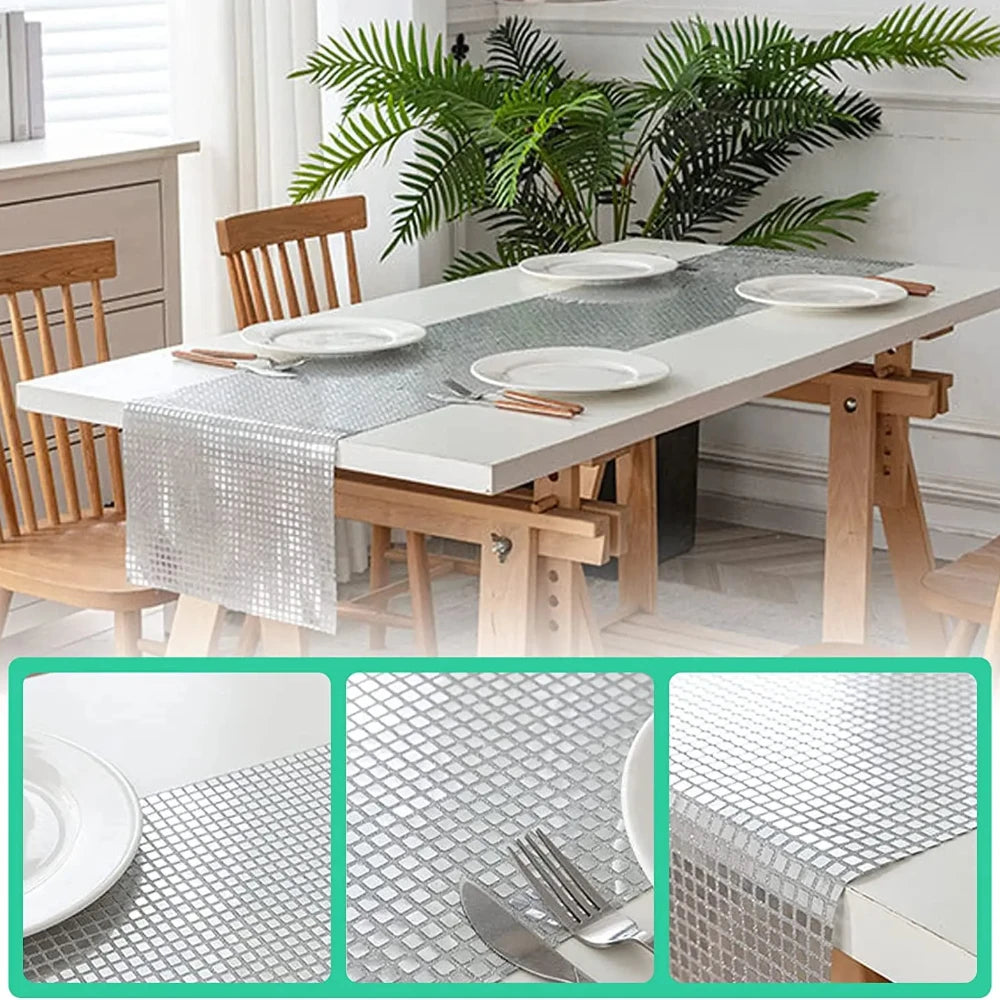 Chemin de table brillant effet mirroir
