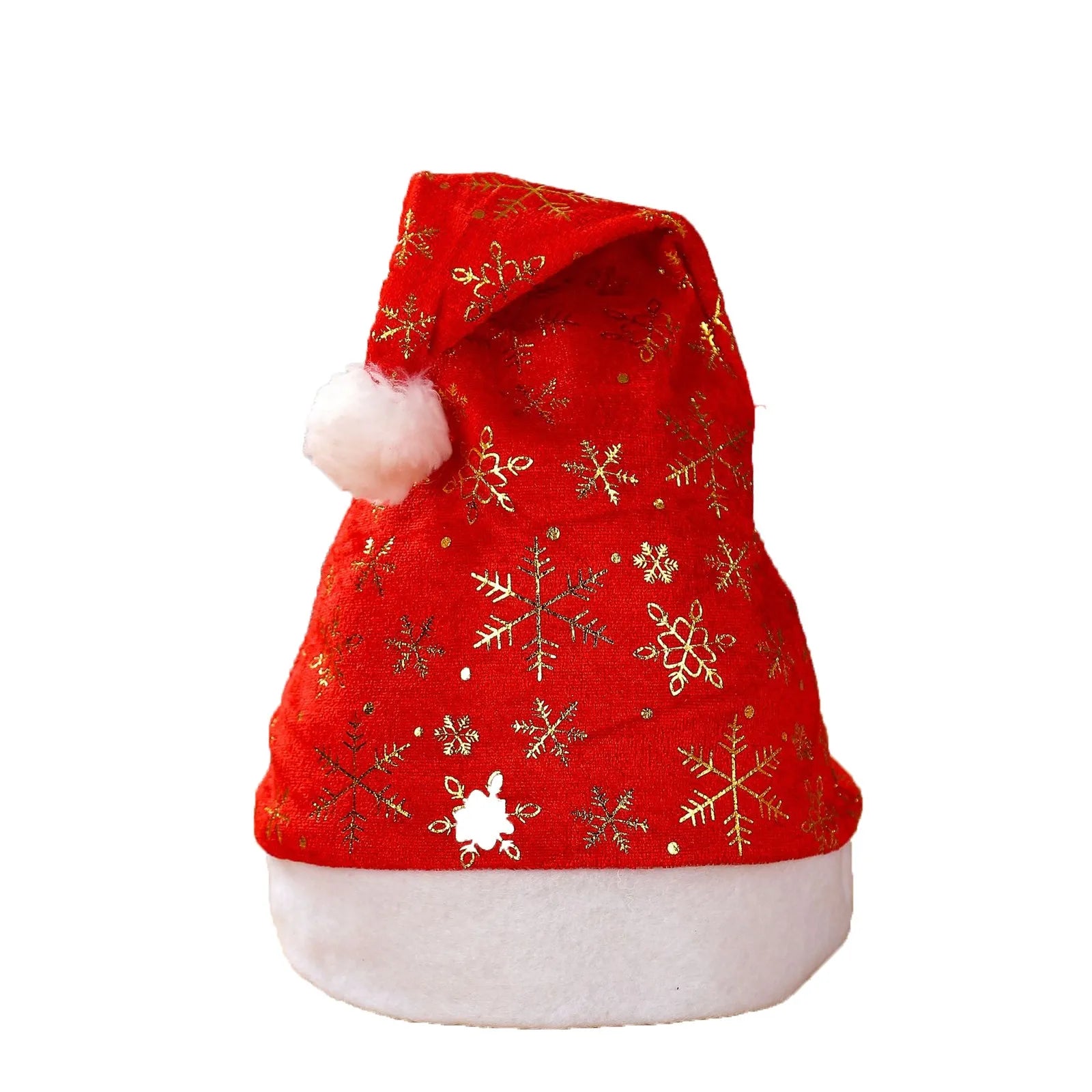 Bonnet de Noël Rouge Étoiles Dorée