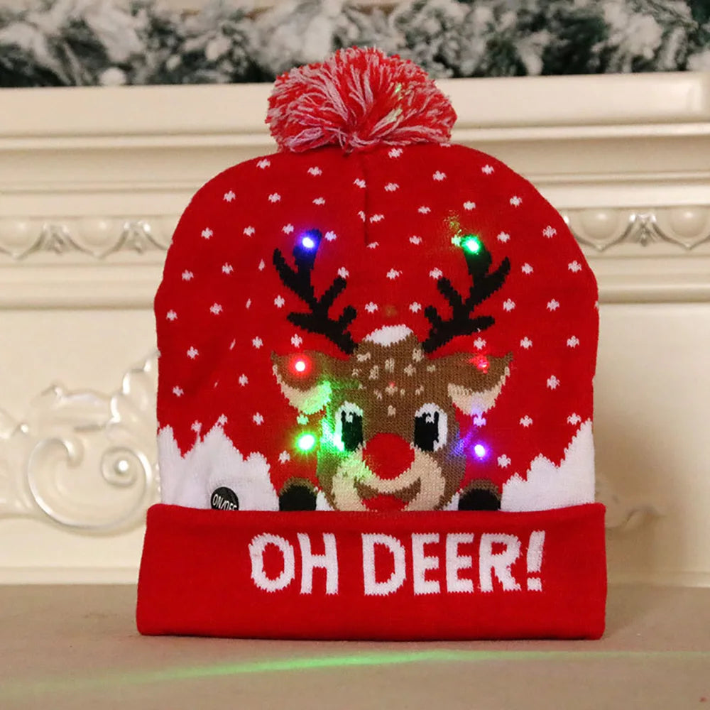 Bonnet de Noël Lumineux Renne "Oh Deer!"