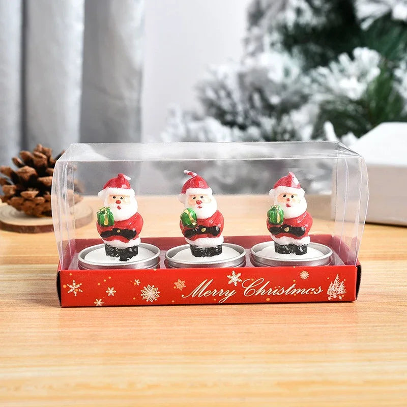 Bougies de Noël Père Noël et Cadeau