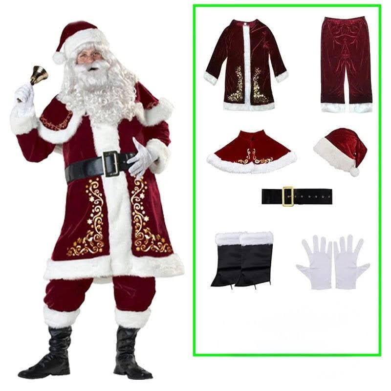 Costume Père Noël Élégant en Velours