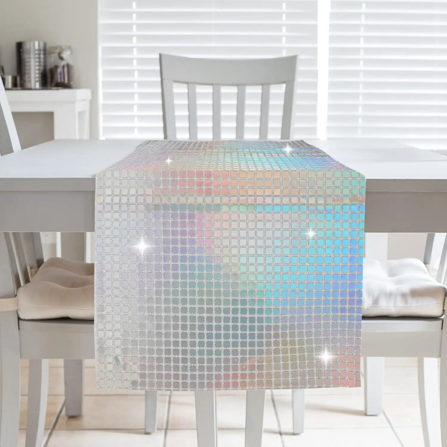 Chemin de table brillant effet mirroir