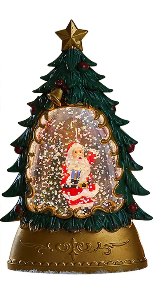 Lanterne Boule à Neige de Noël Lumineuse et Musicale