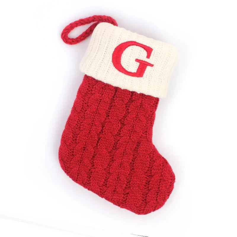 Bottes de Noël Lettres Décoratives en Tricot