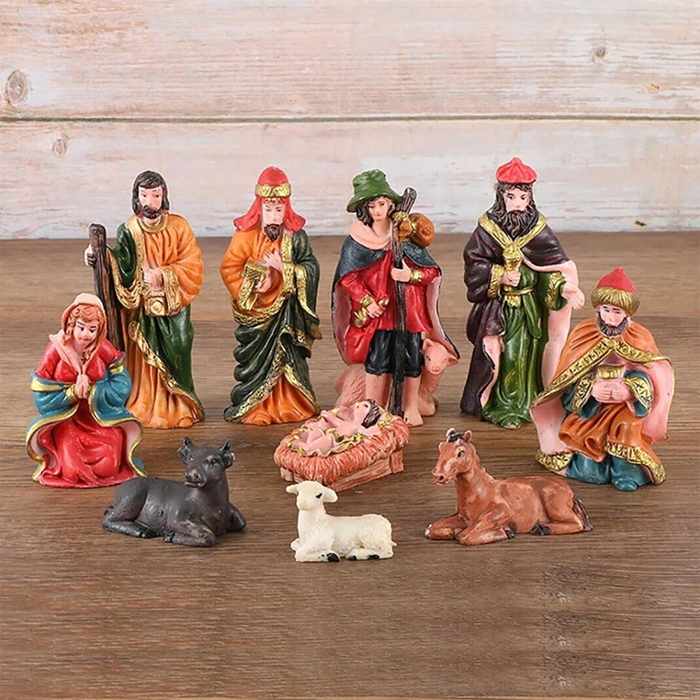 Crèche de Noël Traditionnelle Colorée
