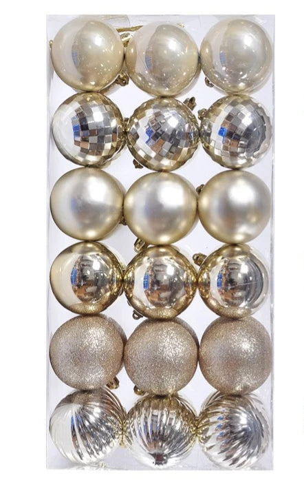 Boules de Noël Petit Format Champagne Pack de 36