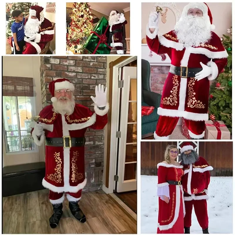 Costume Père Noël Élégant en Velours