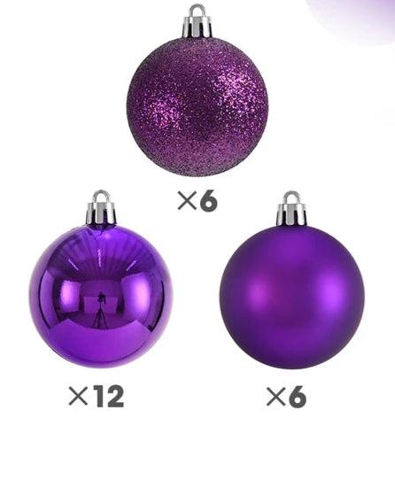 Boules de Noël Petit Format Violet Pack de 24