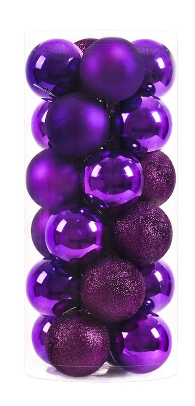 Boules de Noël Petit Format Violet Pack de 24