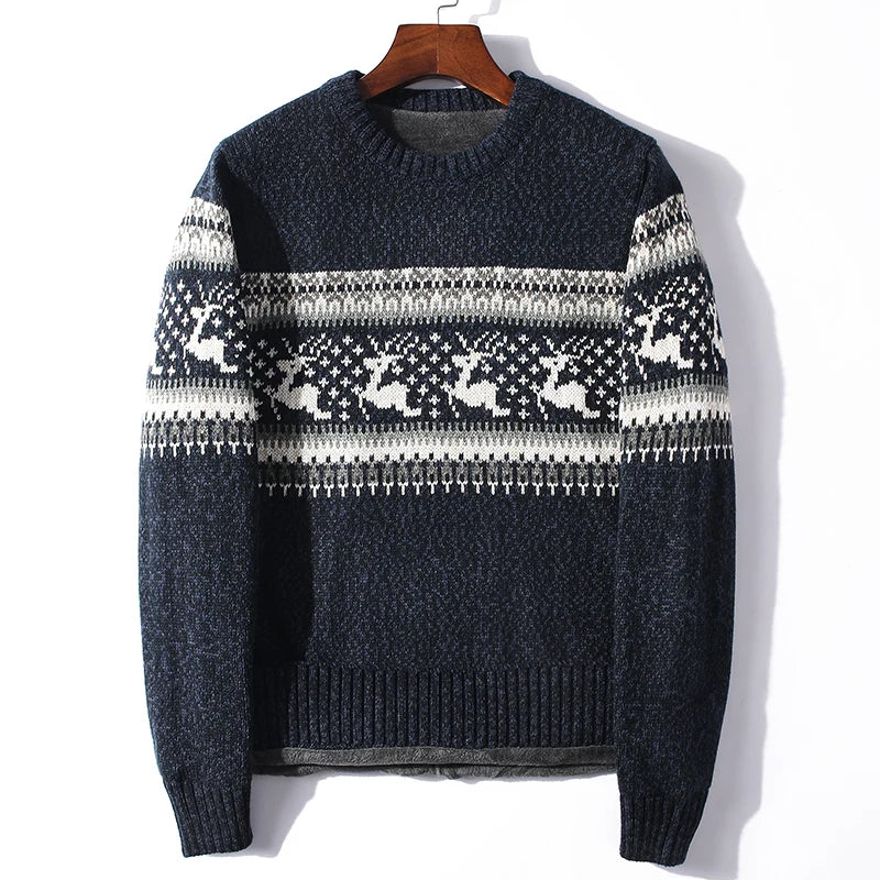 Pull de Noël en Laine Traditionnel Motif Renne