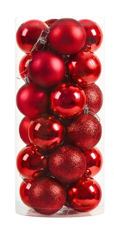 Boules de Noël Petit Format Rouge Pack de 24