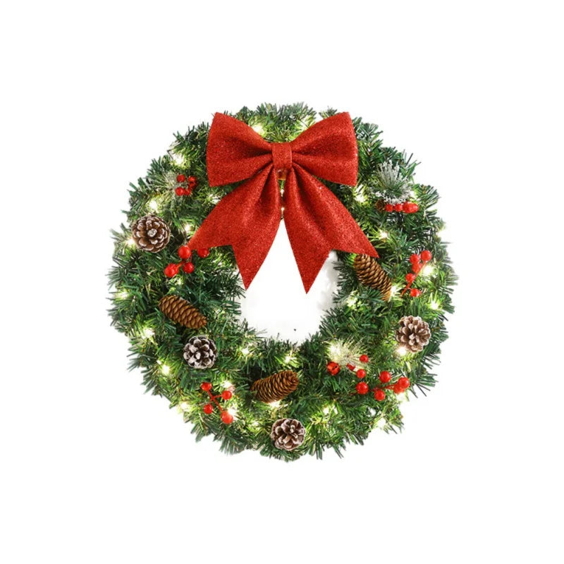 Couronne de Noël Lumineuse Pommes de Pin
