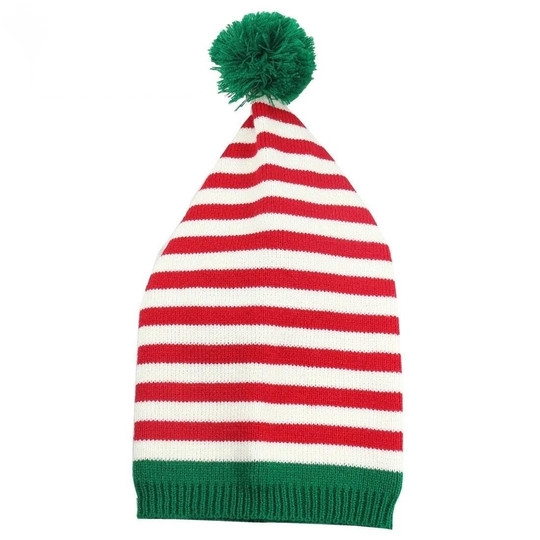 Bonnet de Noël Rayé Rouge et Blanc Classique