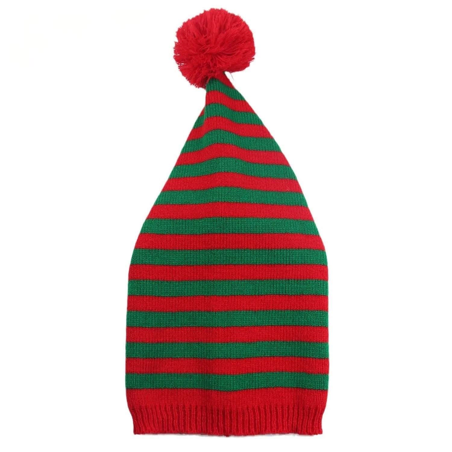 Bonnet de Noël Rayé Rouge et Vert Classique
