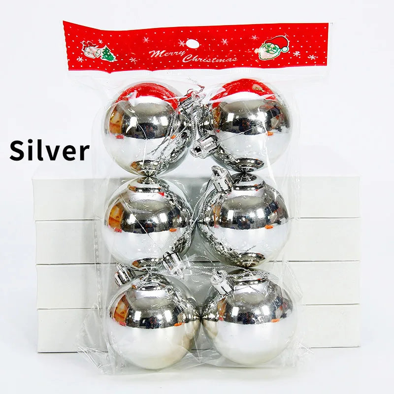 Boules de Noël Argenté Brillantes Lisses