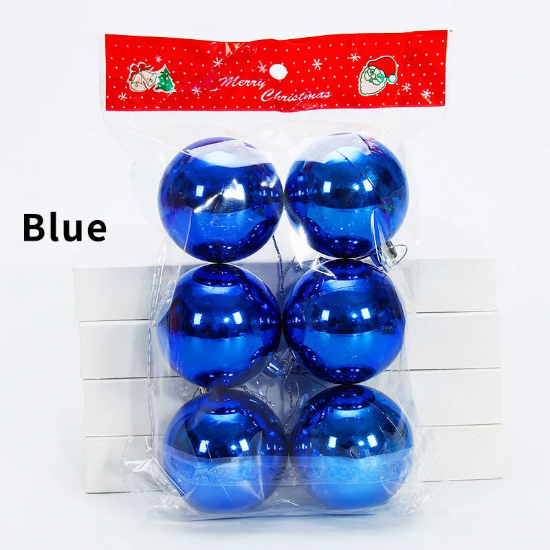 Boules de Noël Bleu Brillantes Lisses