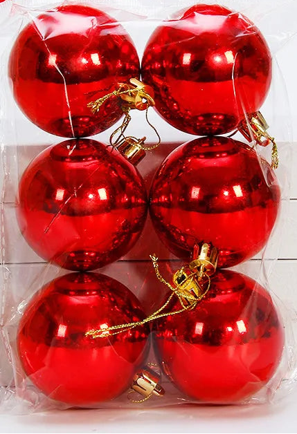 Boules de Noël Rouge Brillantes Lisses